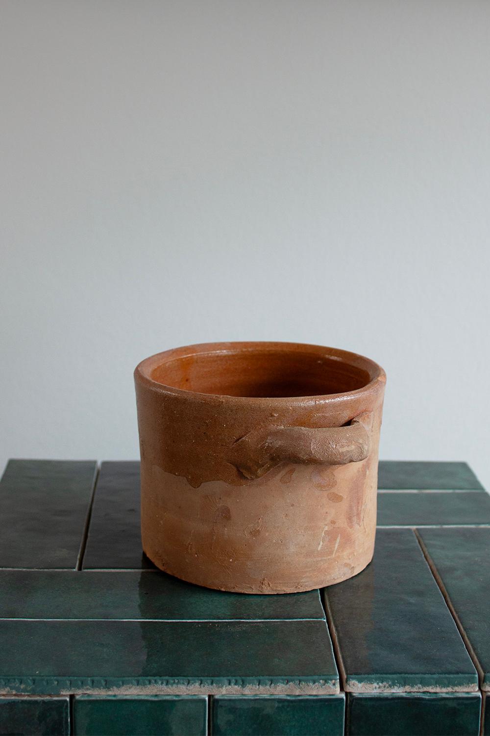 Artisan Made German Country Style Terracotta brown Glaze Kitchen Pot In Good Condition For Sale In Rümmingen, BW