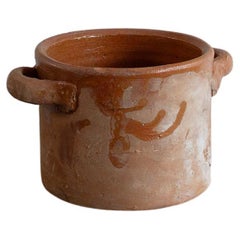 Vintage Artisan Made German Country Style Terracotta brown Glaze Kitchen Pot