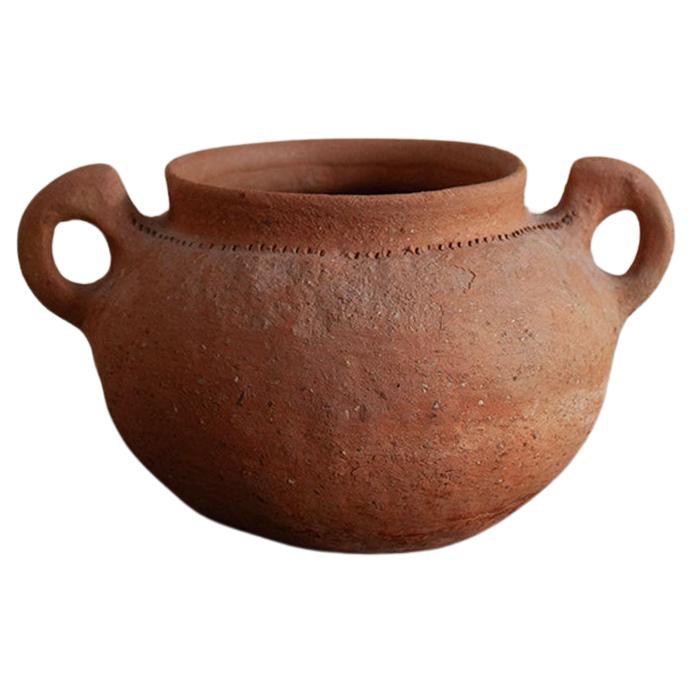 Artisan Made German Small Terracotta Amphora with Wrap Around Decoration For Sale