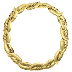 Artisan Made Gold Leaf Form Choker