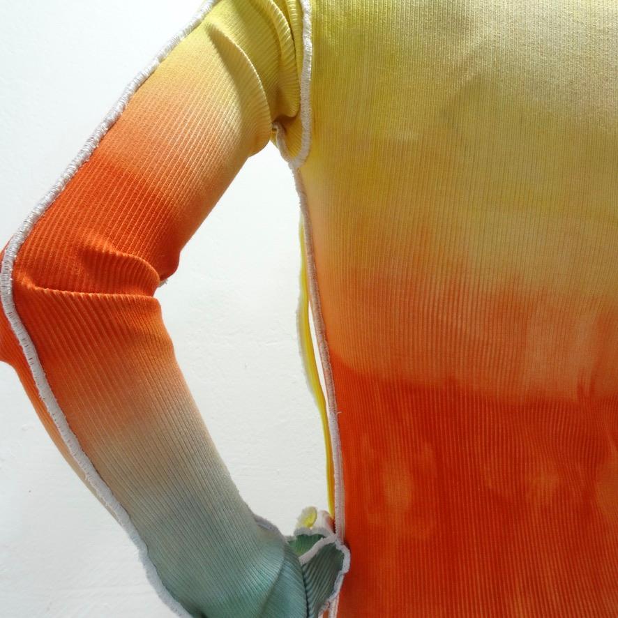 Artisan Made Hand Dyed Rib Knit Long Sleeve Top 1