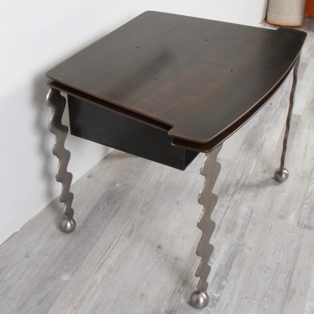 American Artisan Made Industrial Steel Swivel Top TV Base For Sale