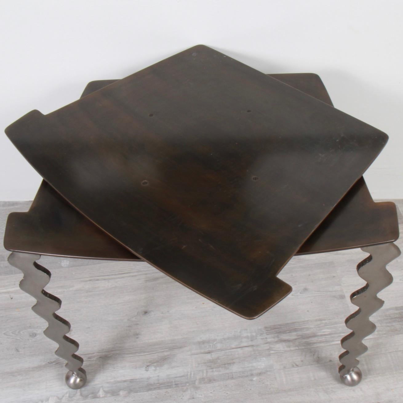 Cut Steel Artisan Made Industrial Steel Swivel Top TV Base For Sale