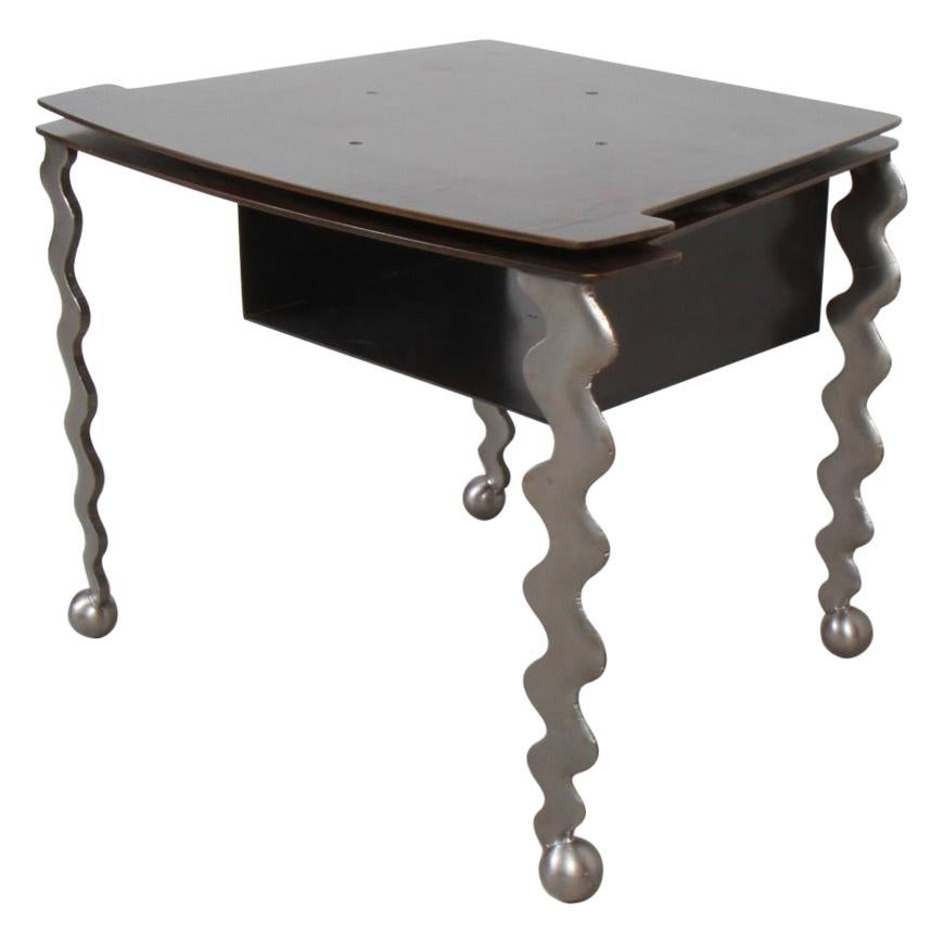 Artisan Made Industrial Steel Swivel Top TV Base For Sale