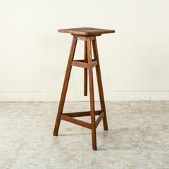 Artisan-Made Oak French Sculptor's Stand With Rotating Platform, circa 1900