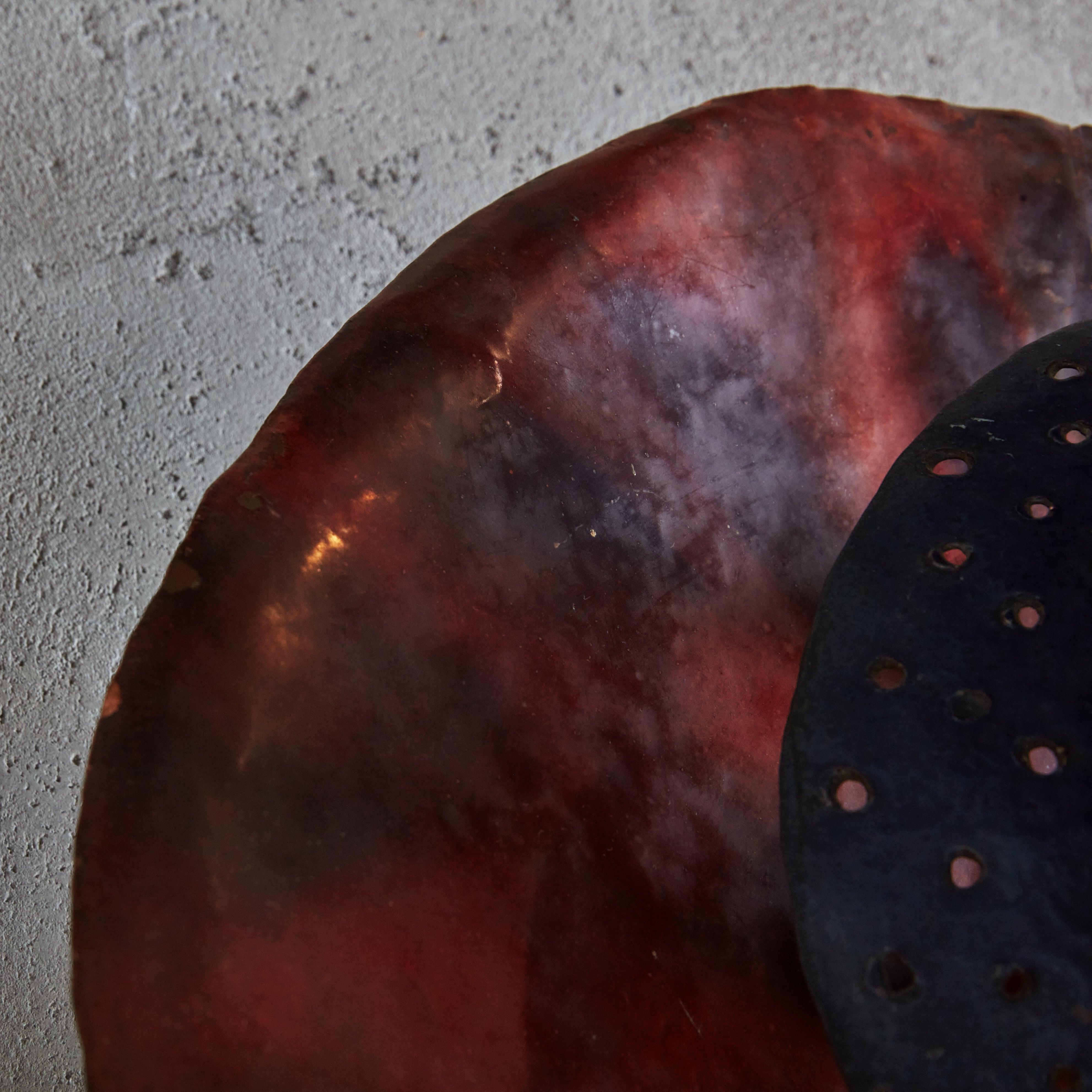 Mid-Century Modern Artisan Made Purple Patinated Metal Sconce, France 1950s For Sale