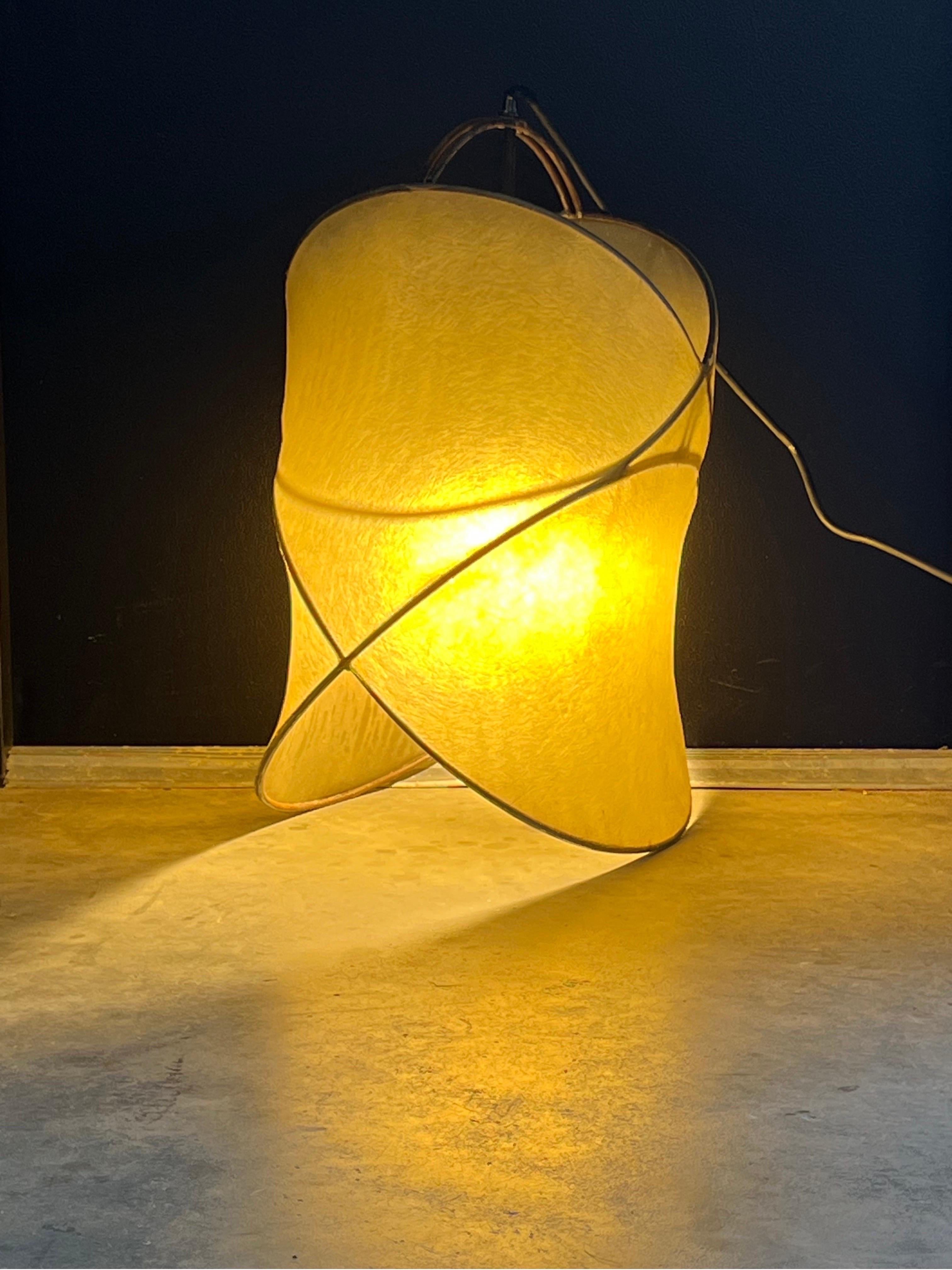 American Artisan Made Resin and Steel 'Cocoon' Pendant Lights  For Sale