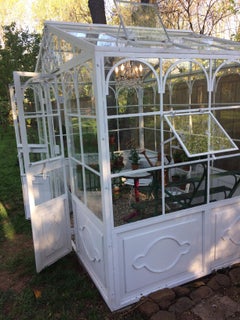 Artisan-Made Welded Steel Greenhouse with Glass Panes