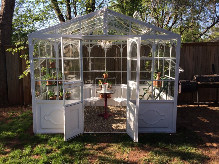 ArtisanMade Welded Steel Greenhouse with Glass Panes at 1stDibs