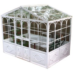 Artisan-Made Welded Steel Greenhouse with Glass Panes