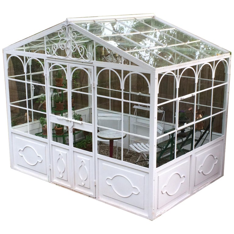 ArtisanMade Welded Steel Greenhouse with Glass Panes at 1stDibs