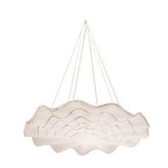 Artisan-Made White Hanging Mid-Century Modern Style Light Fixture