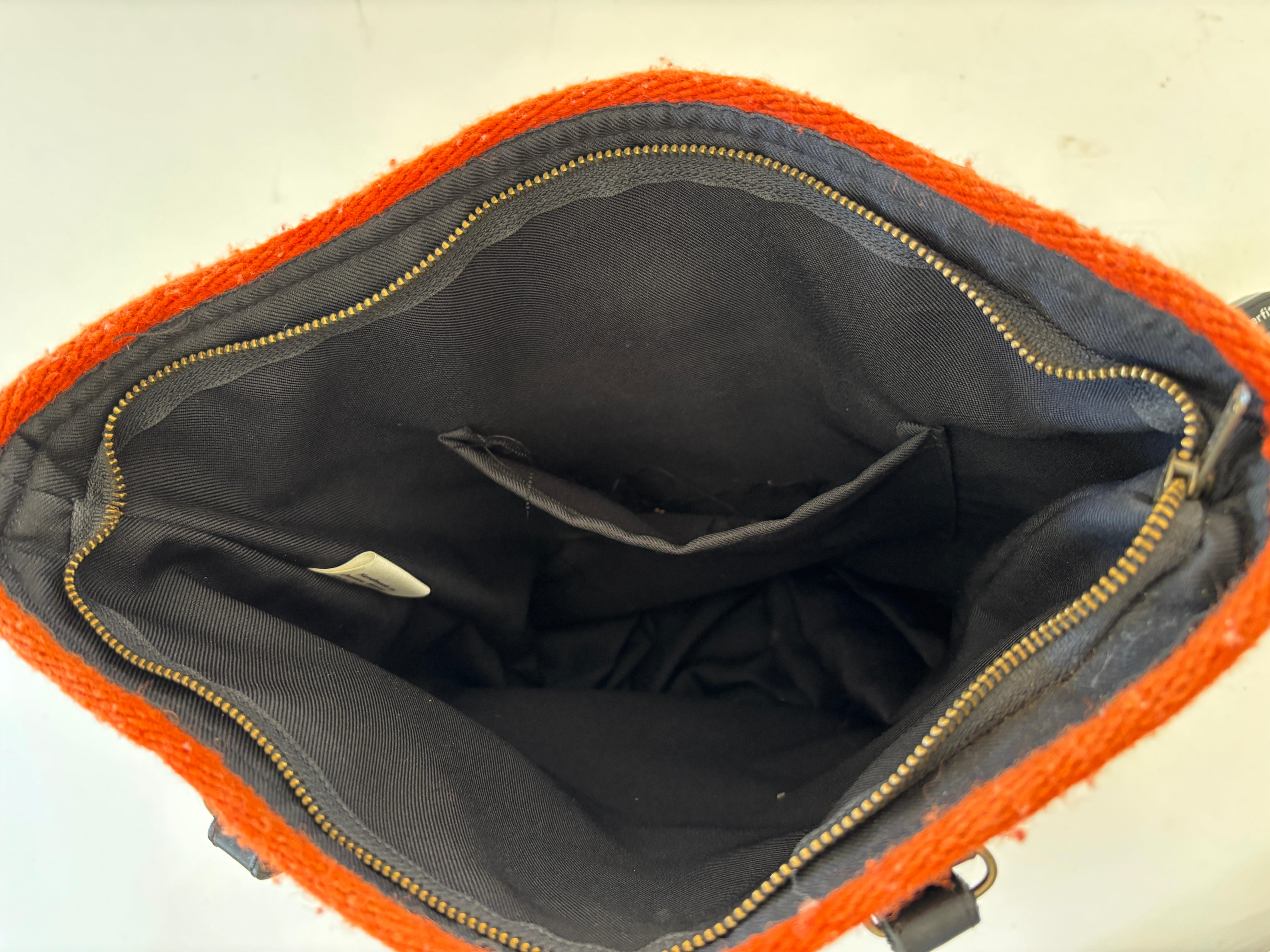 South Western Wool Tote MZ Adobe and Azul Shoulder Bag For Sale 3
