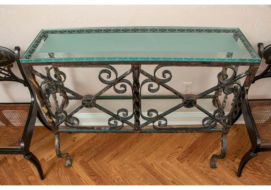 small glass console table
