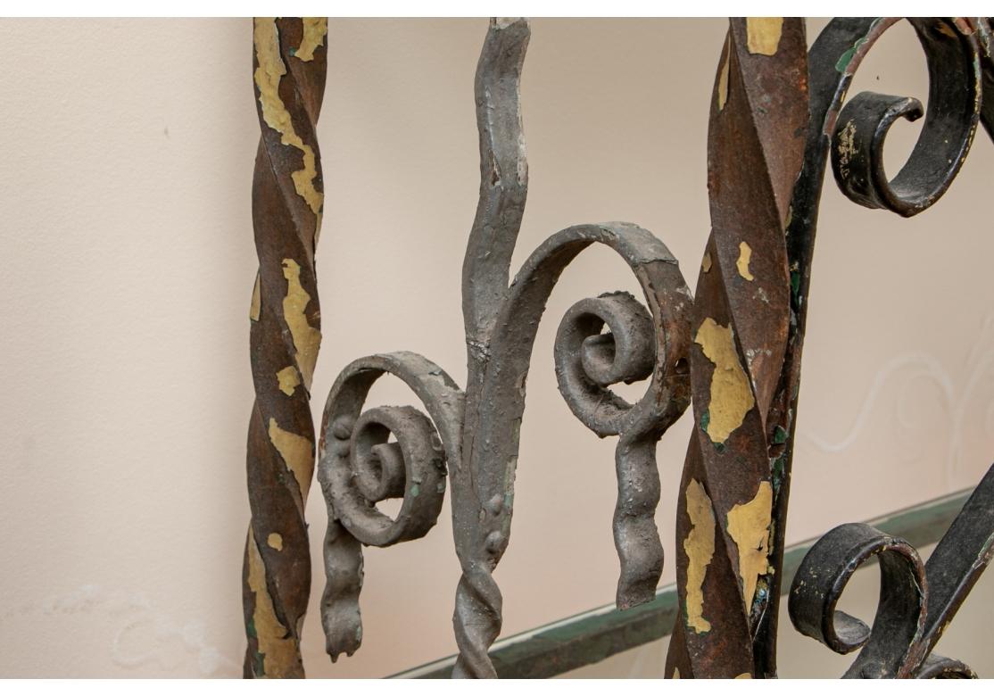 20th Century Artisan Made Wrought Iron and Glass Console Table For Sale