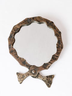 Artisan Martelé Schmiedeeisen Wandspiegel - Frankreich 1970er Jahre