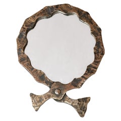Artisan Martelé Wrought Iron Wall Mirror - France 1970's