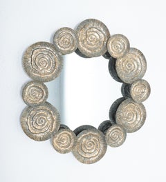 Artisan Metal Mirror, Midcentury XXL, Italy