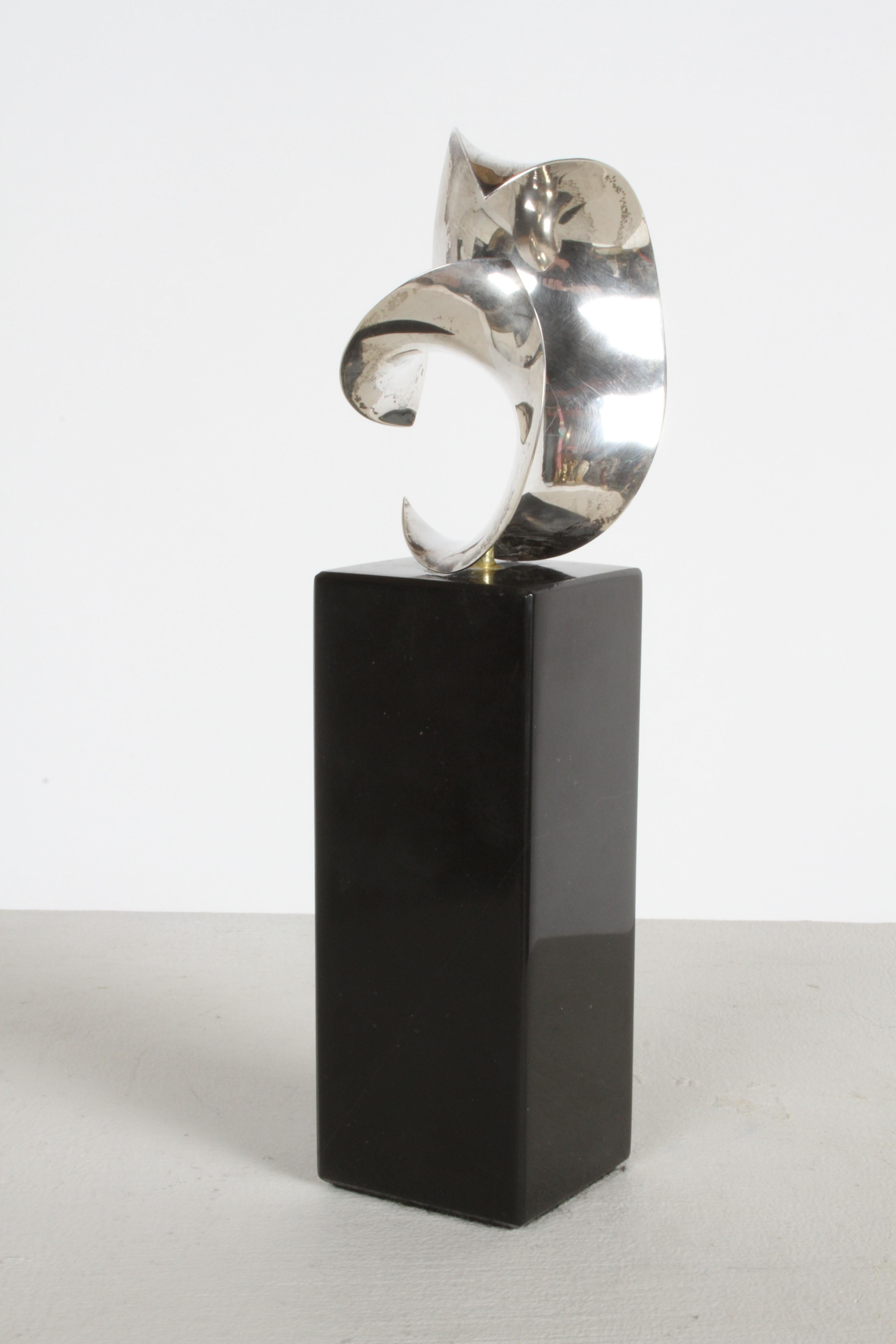 Artisan Michael Good Sterling Silver Hyperbolic Paraboloid Sculpture on Marble 5