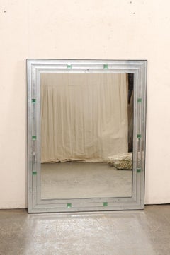 Artisan Mirror w/Antiqued Mirror Surround & Green Églomisé Accents