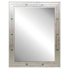 Artisan Mirror w/Antiqued Mirror Surround & Green Églomisé Accents