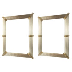 Miroir artisanal taupe soufflé de Murano, contemporain