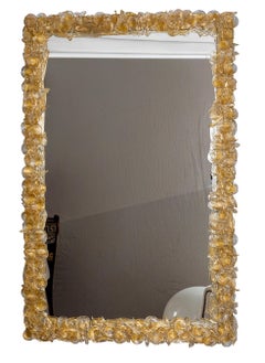 Artisan Murano Gold Blown Star Fish Mirror, Contemporary