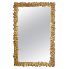 Artisan Murano Gold Blown Star Fish Mirror, Contemporary