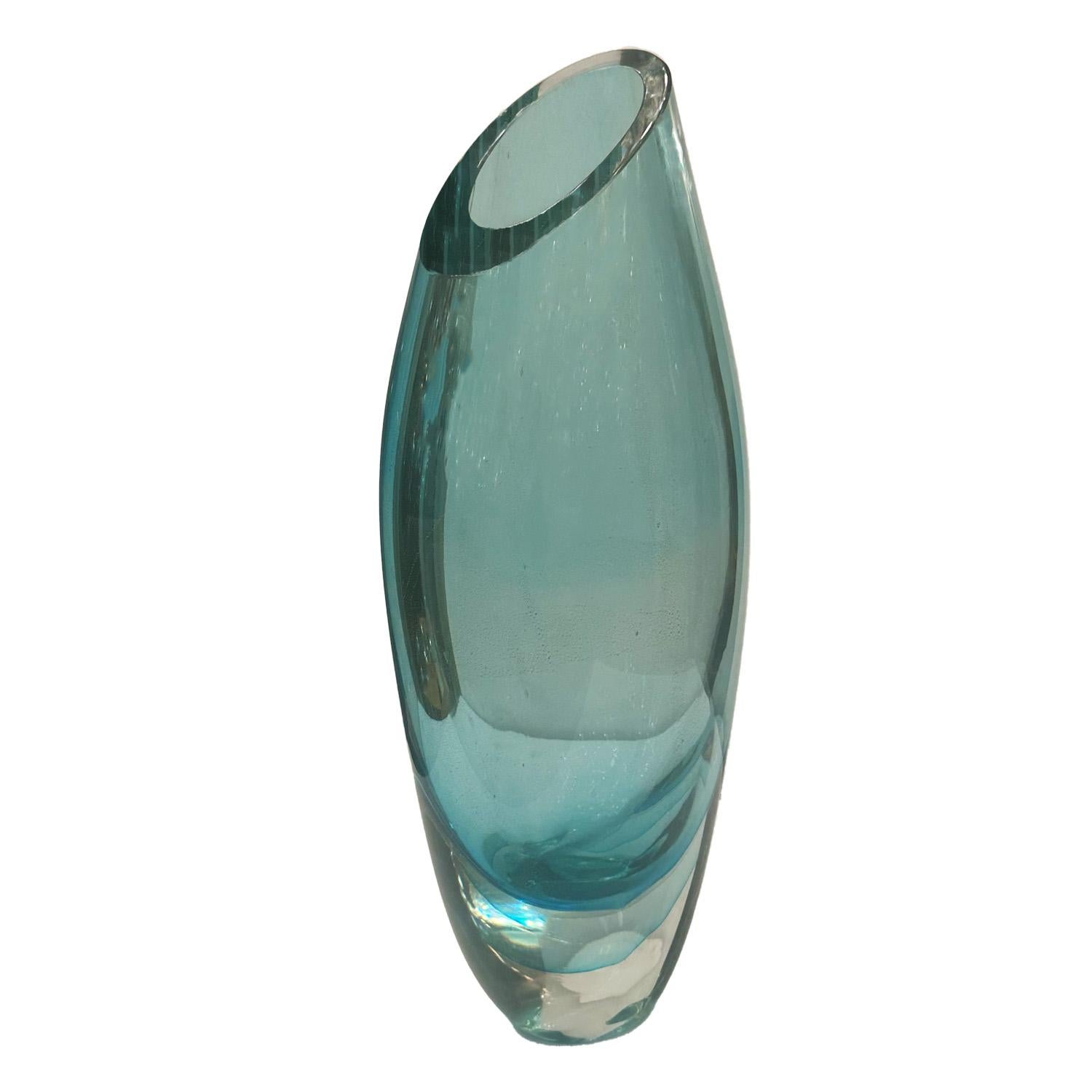 Moderno Vaso artigianale di Murano Glass Sommerso con Avventurina in vendita