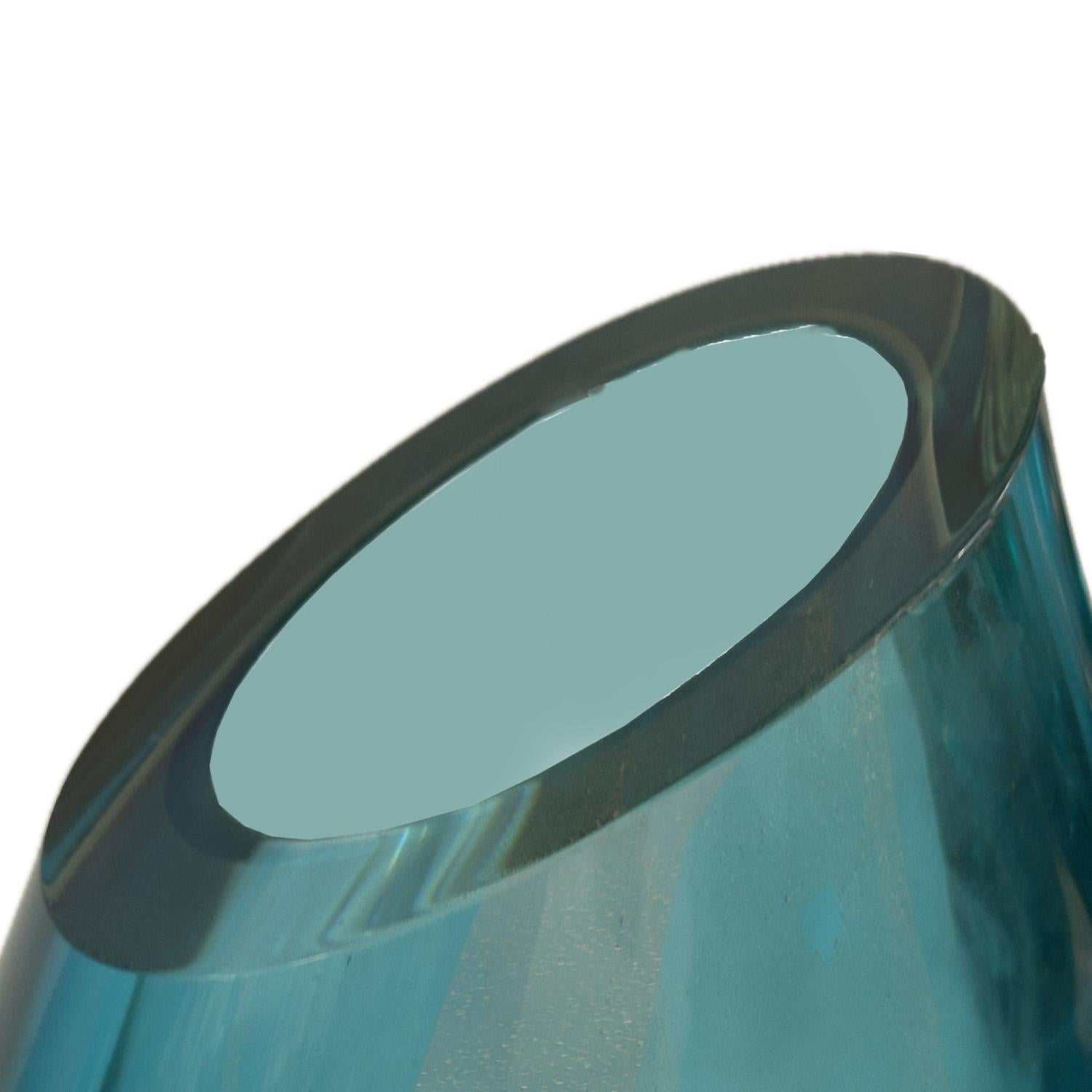 Jarrón Artesano de Murano Glass Sommerso con Avventurina Italiano en venta