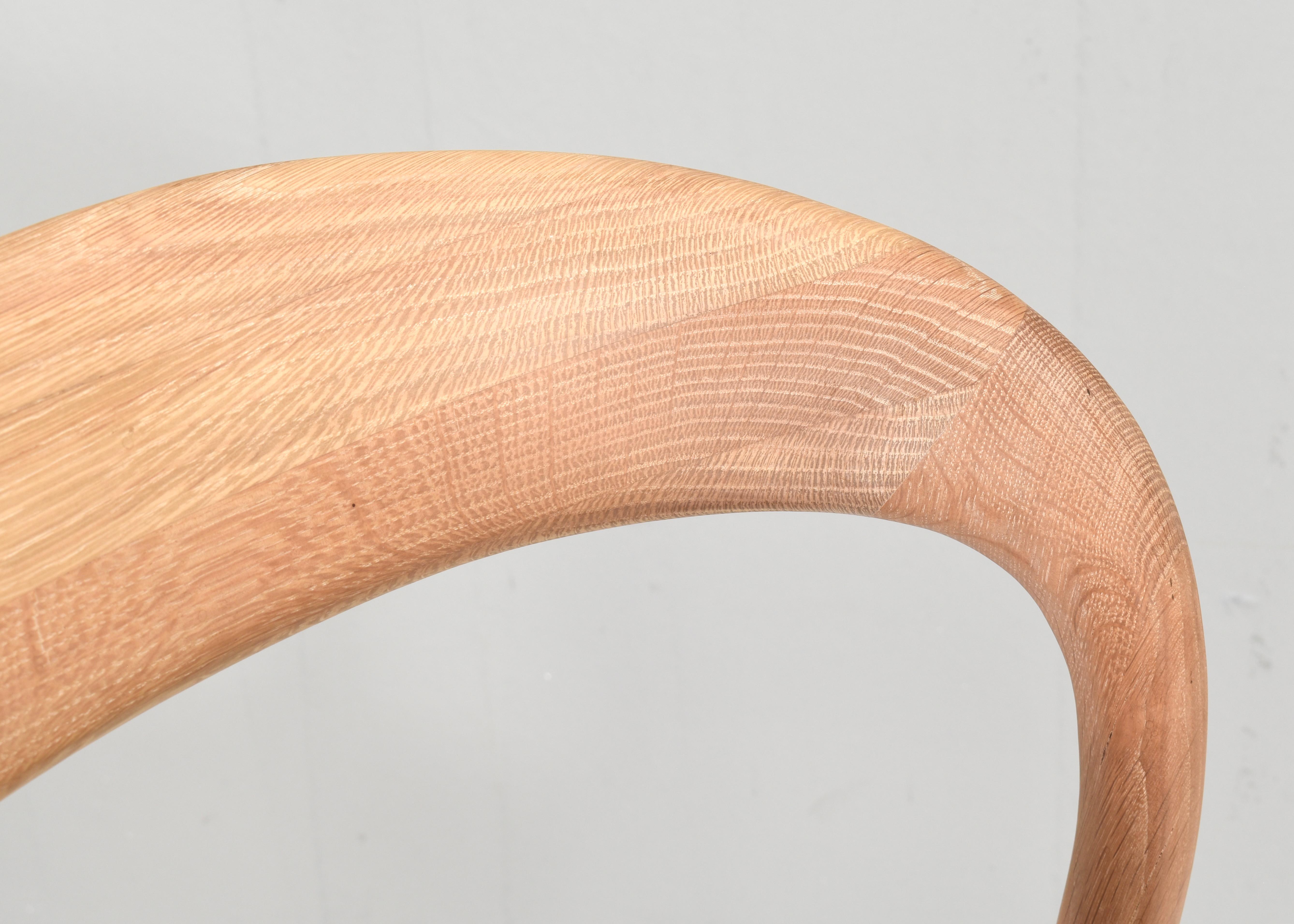 Artisan Neva light chair in oak and leather, Bosnia. For Sale 1