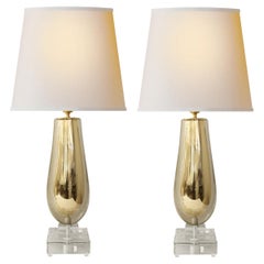 Artisan Pair of Gold Sommerso Glass Table Lamps 2022