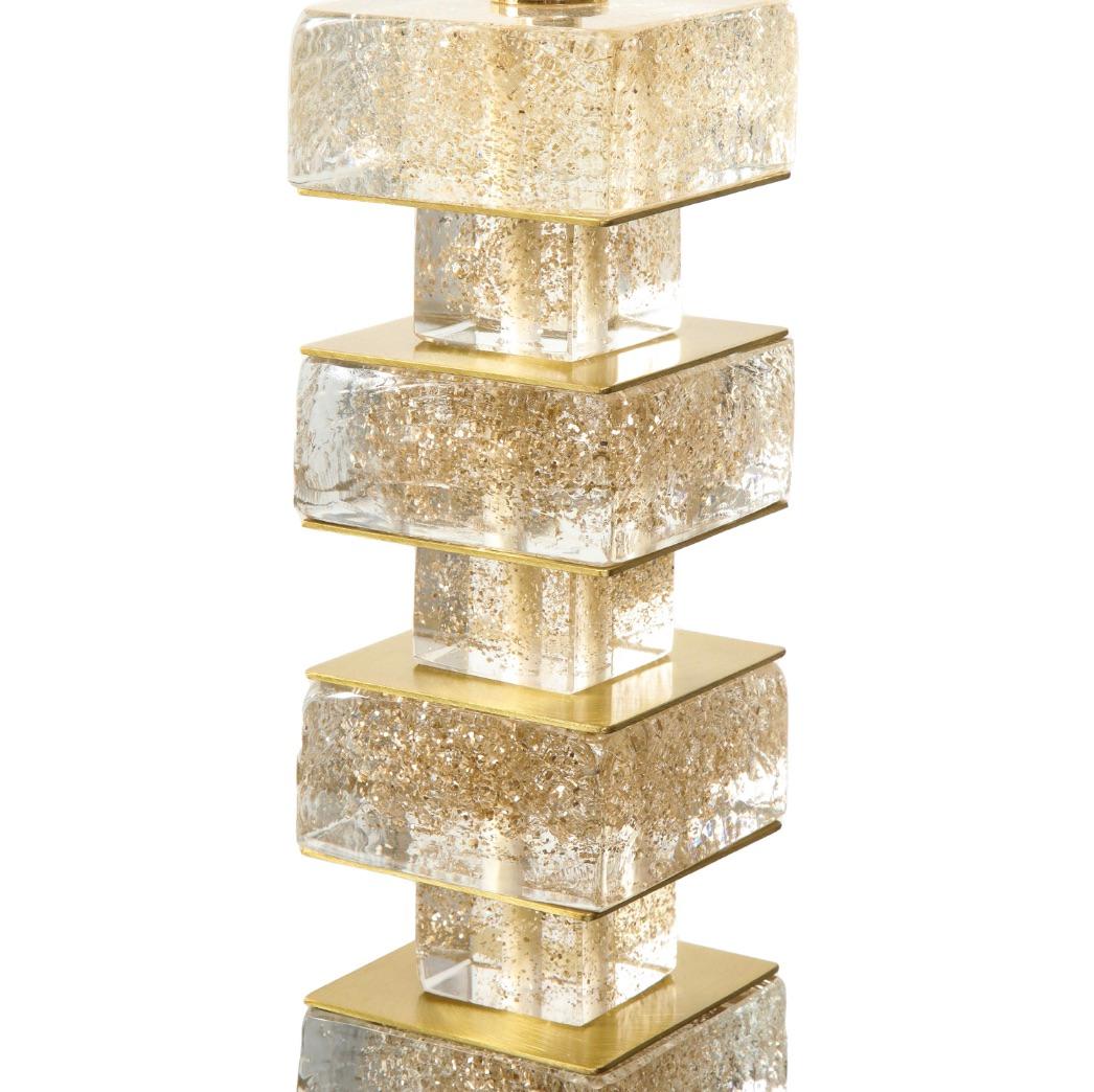 Artisan Pair of Murano Glass Cube Table Lamps (21. Jahrhundert und zeitgenössisch) im Angebot