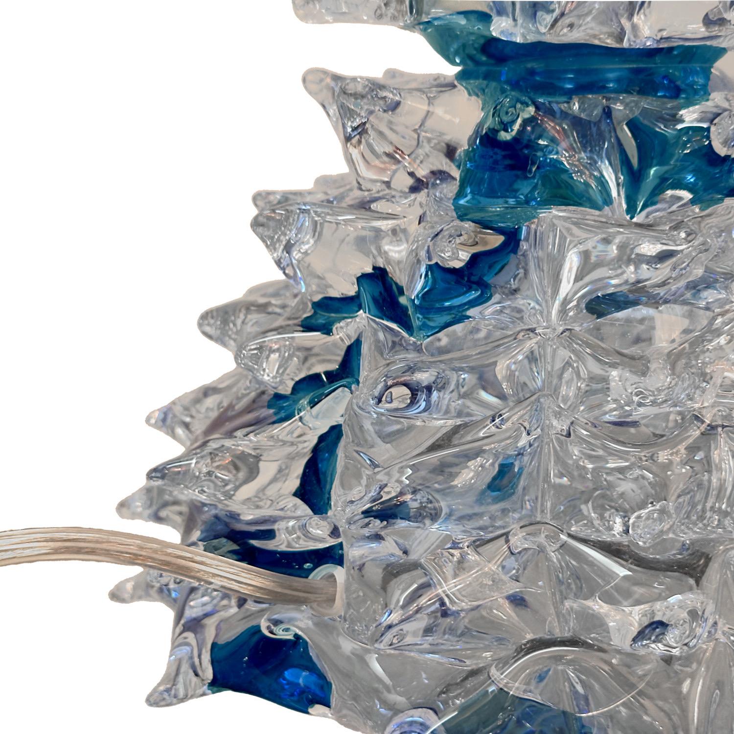 Hand-Crafted Artisan Pair of Rostrato Murano Glass Table Lamps For Sale