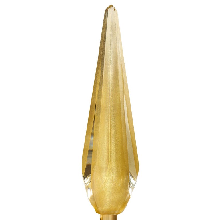 Modern Artisan Pair of Sommerso Aventurine Glass Obelisk Sconces 2021 For Sale