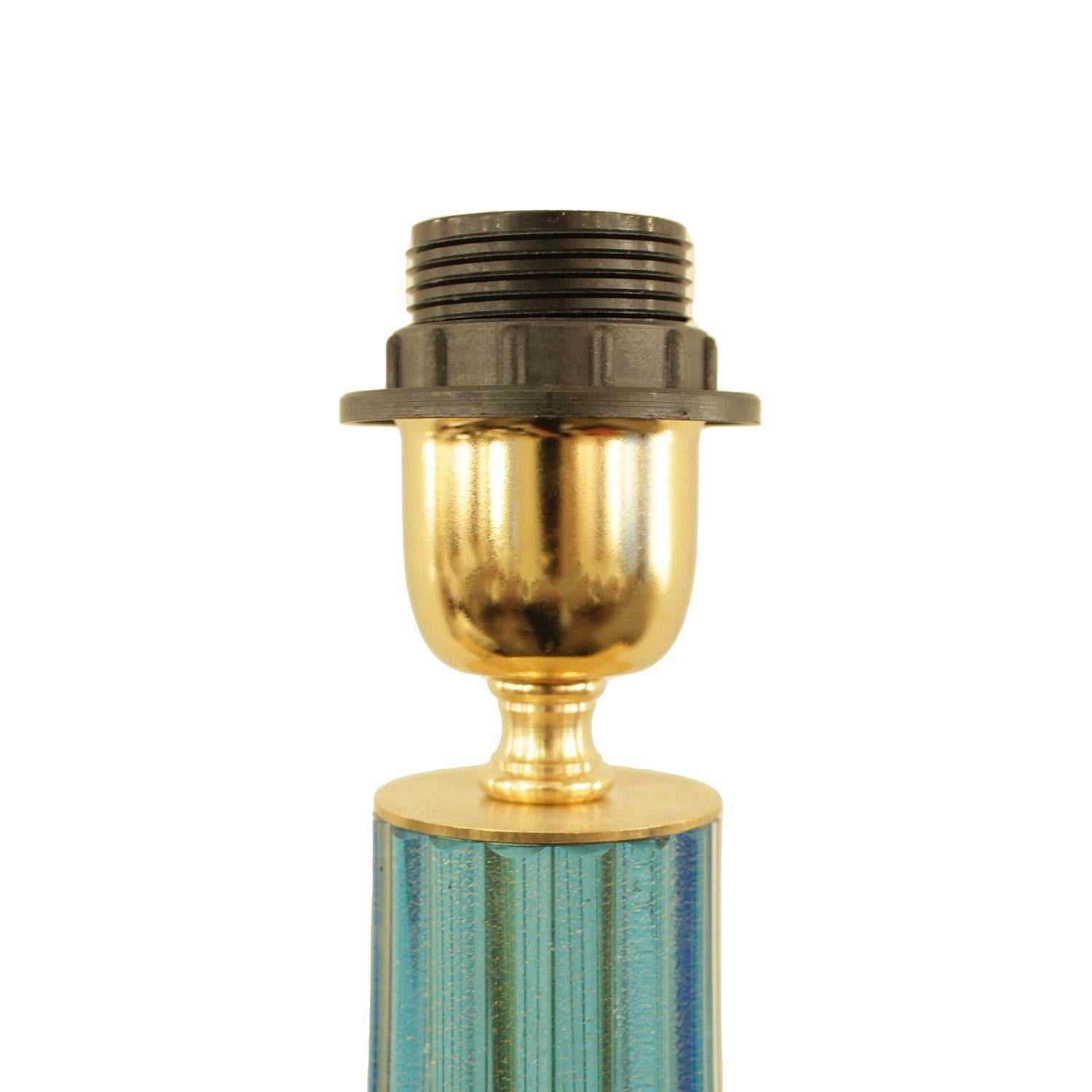 turquoise glass table lamp