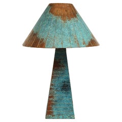 Artisan Patinated Copper Table Lamp, 1970s