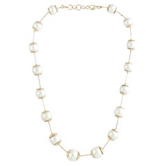 Collier de perles artisanales en or jaune 14K  et A Silver