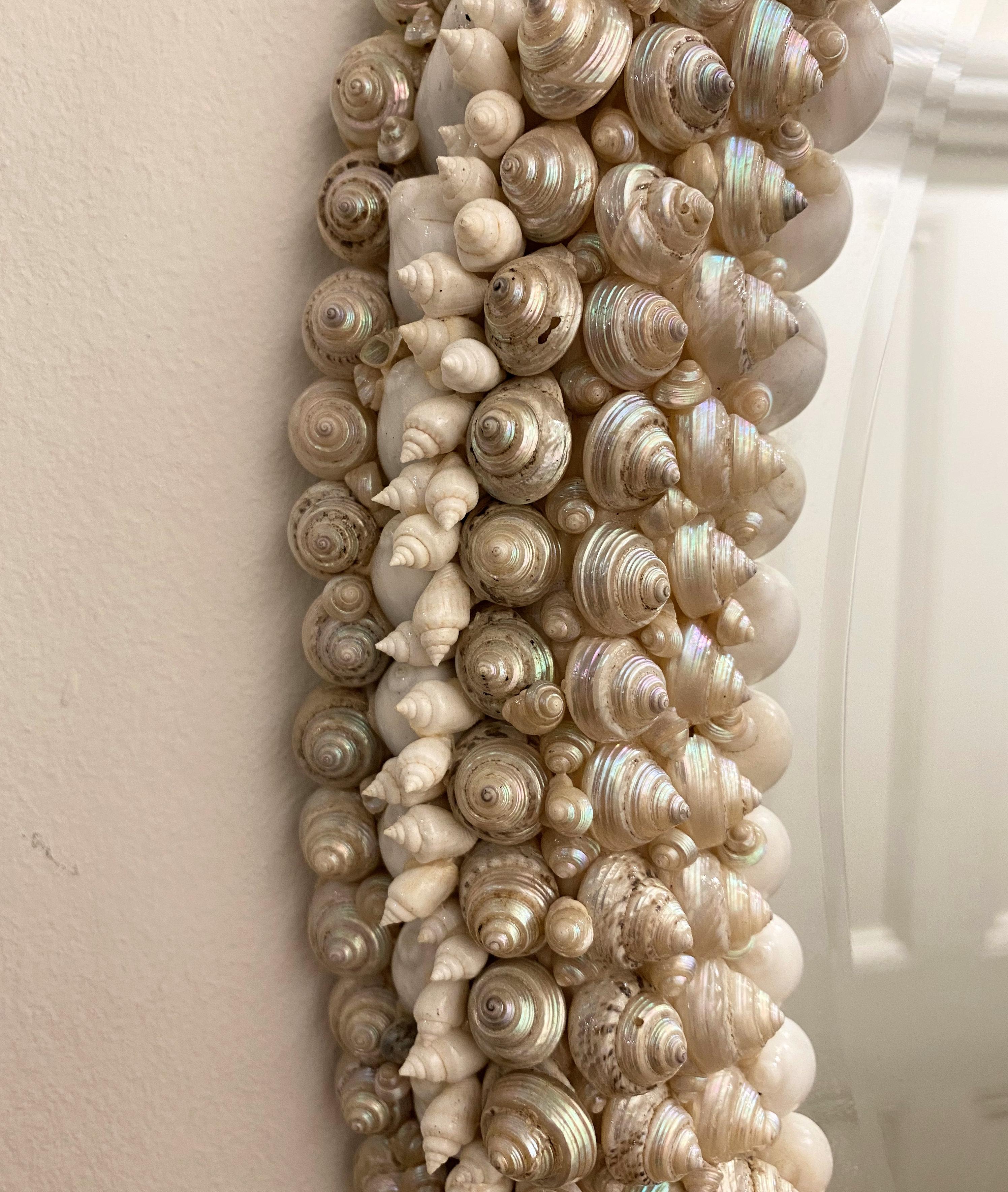 British Artisan Pearl Inspired Shell Oval Mirror
