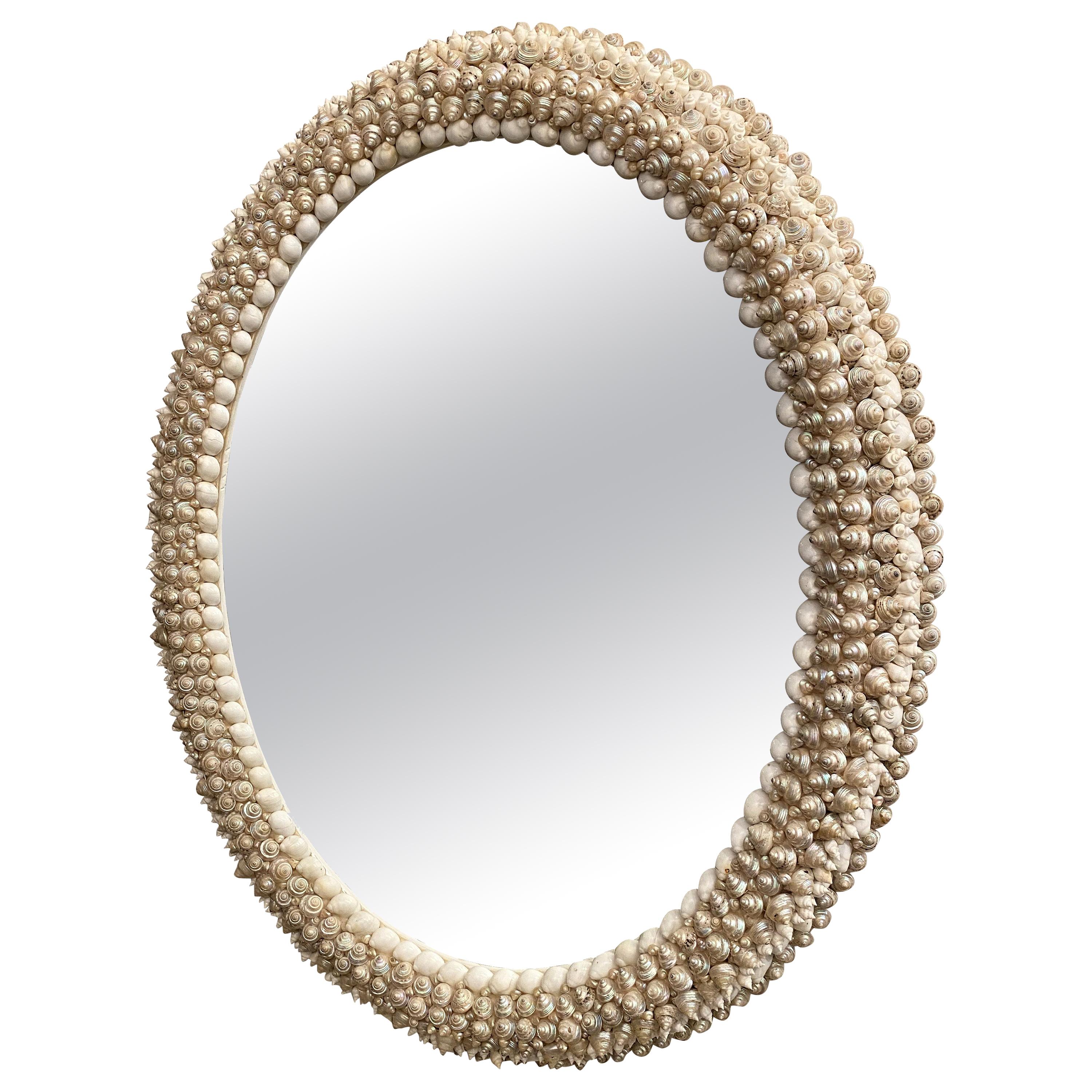 Artisan Pearl Inspired Shell Oval Mirror