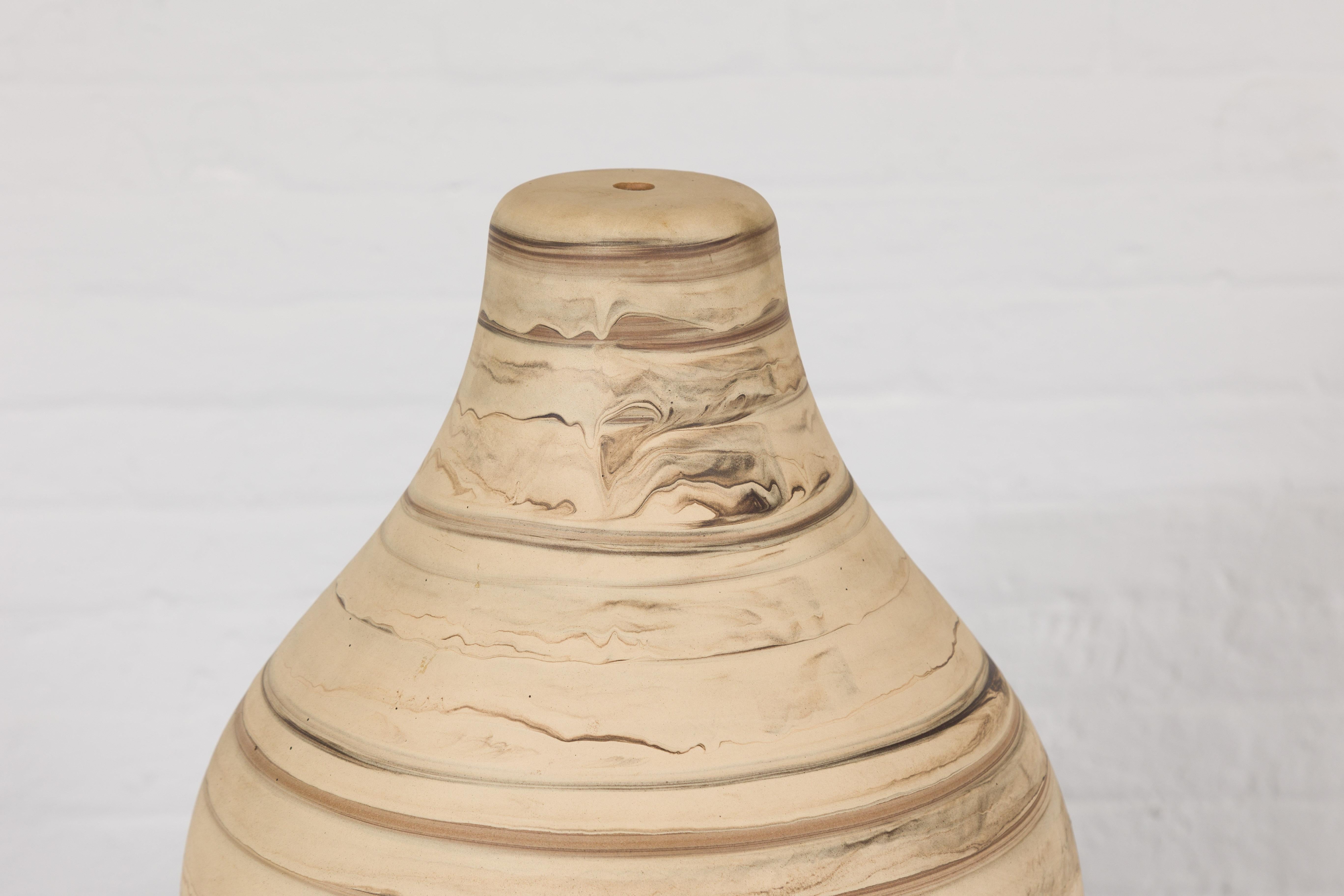 Contemporary Artisan Prem Collection Ceramic Object Pre Drilled to Be Made into a Lamp For Sale