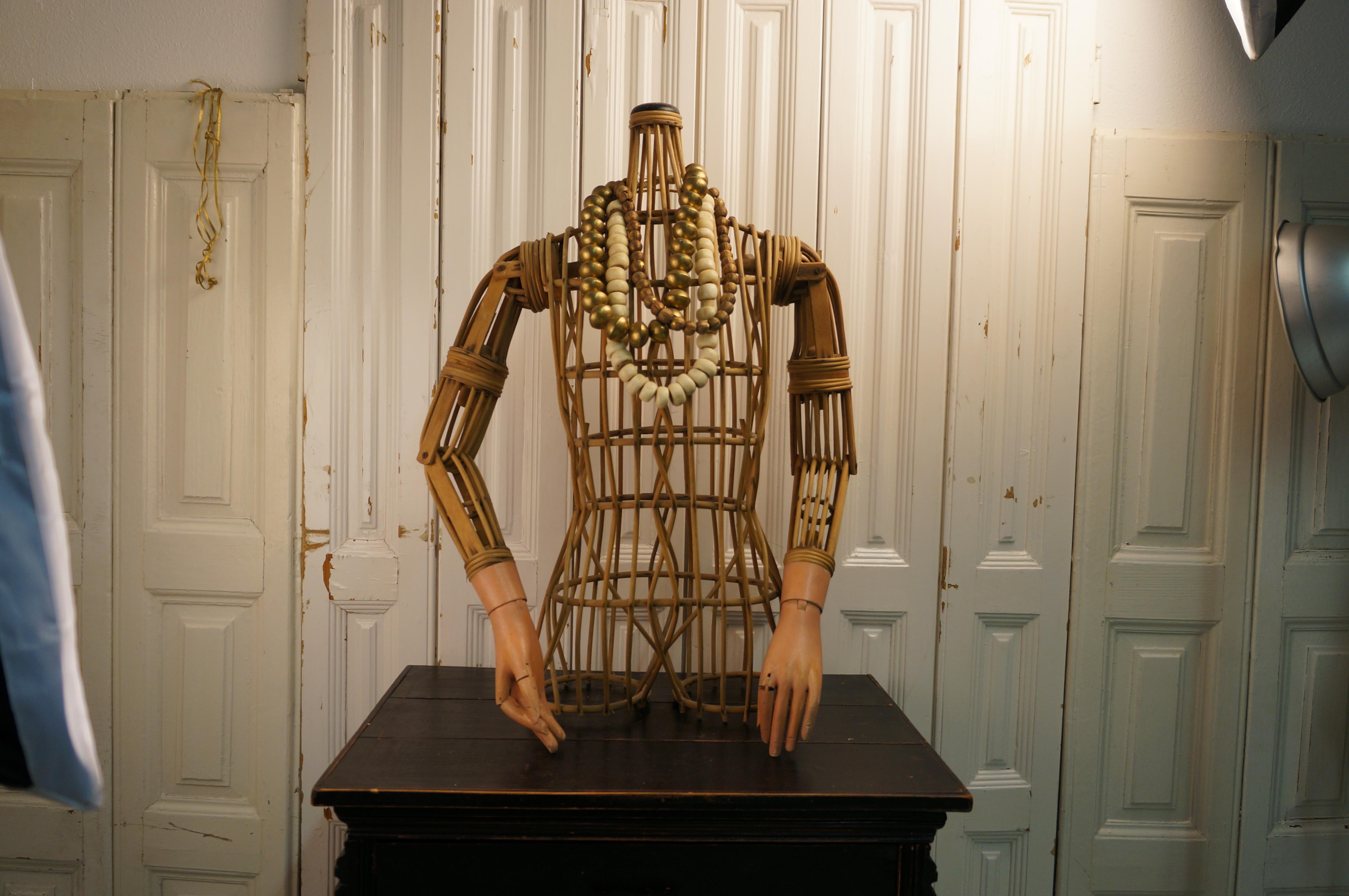 Artisan Rattan Mannequin Bust For Sale 7