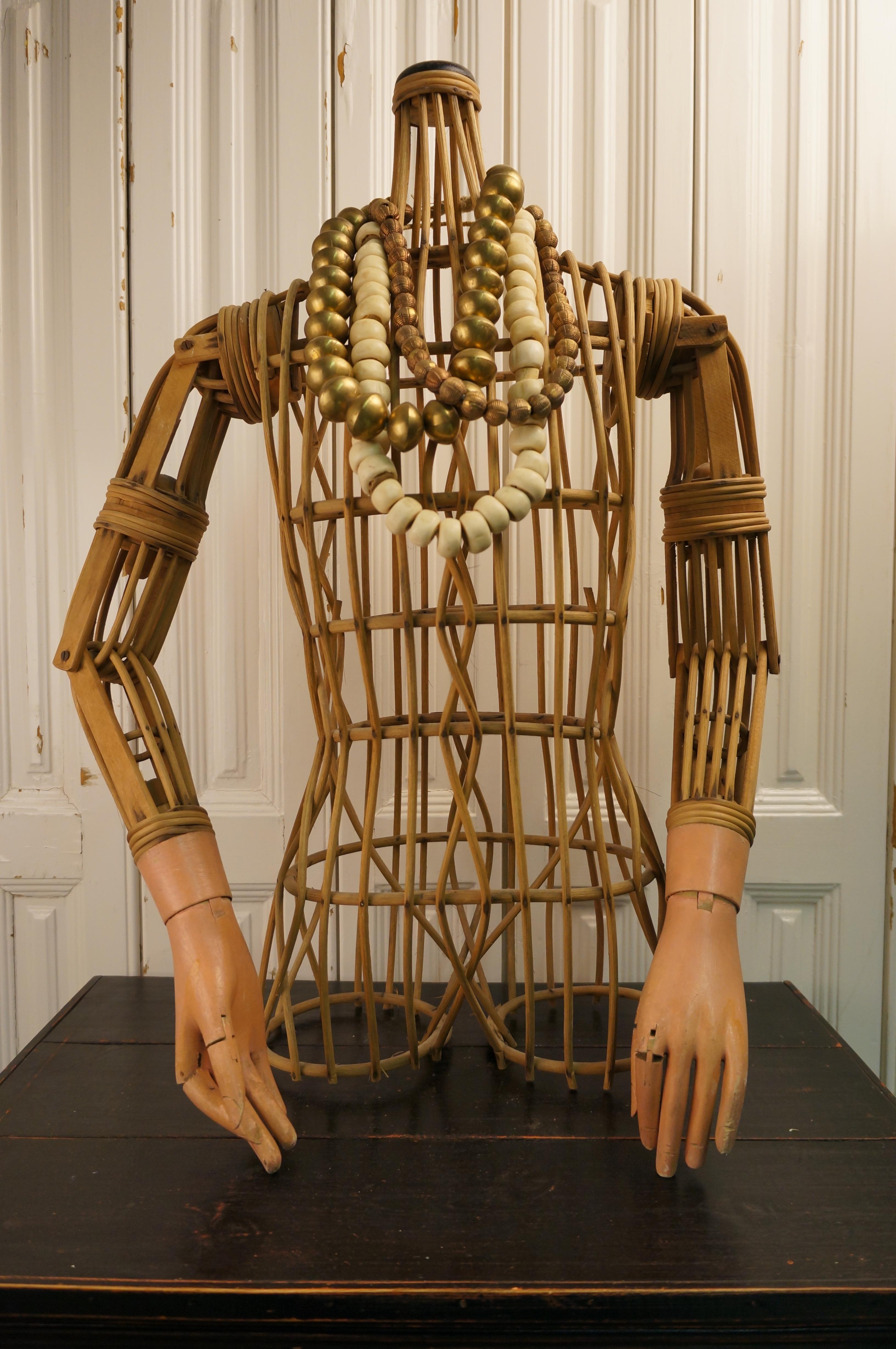 Artisan Rattan Mannequin Bust For Sale 8