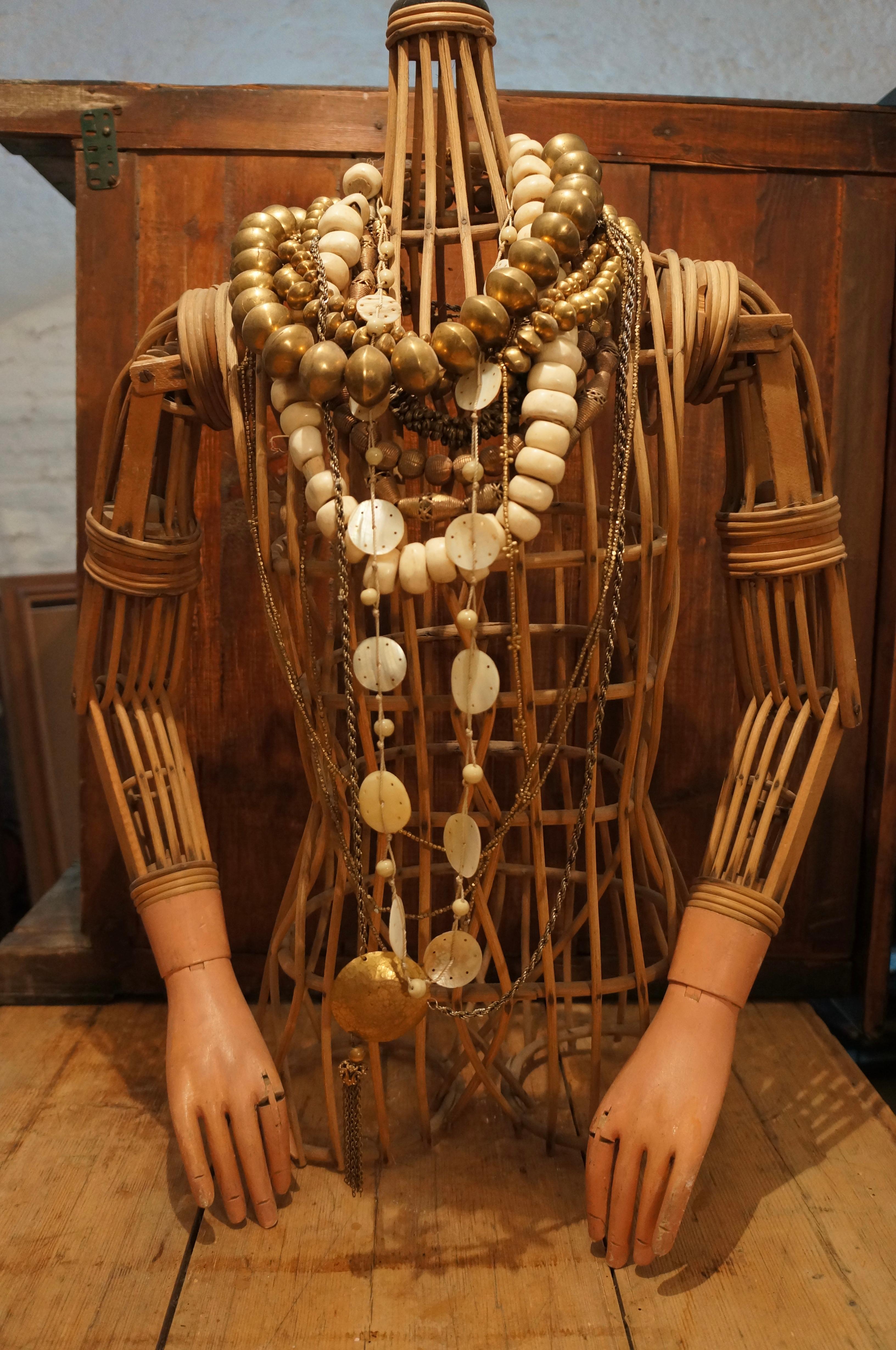 Artisan Rattan Mannequin Bust For Sale 9