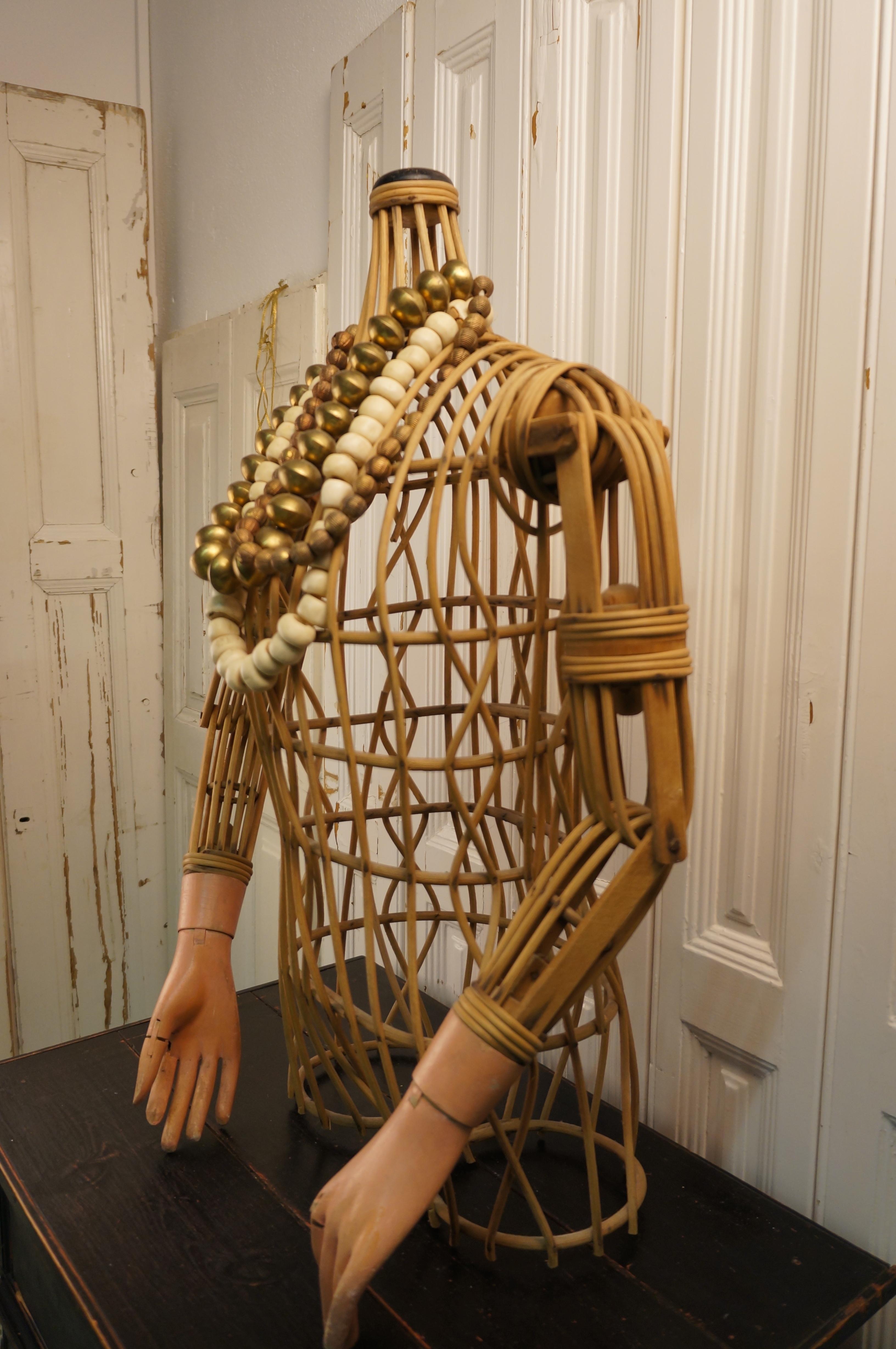 Artisan Rattan Mannequin Bust For Sale 1