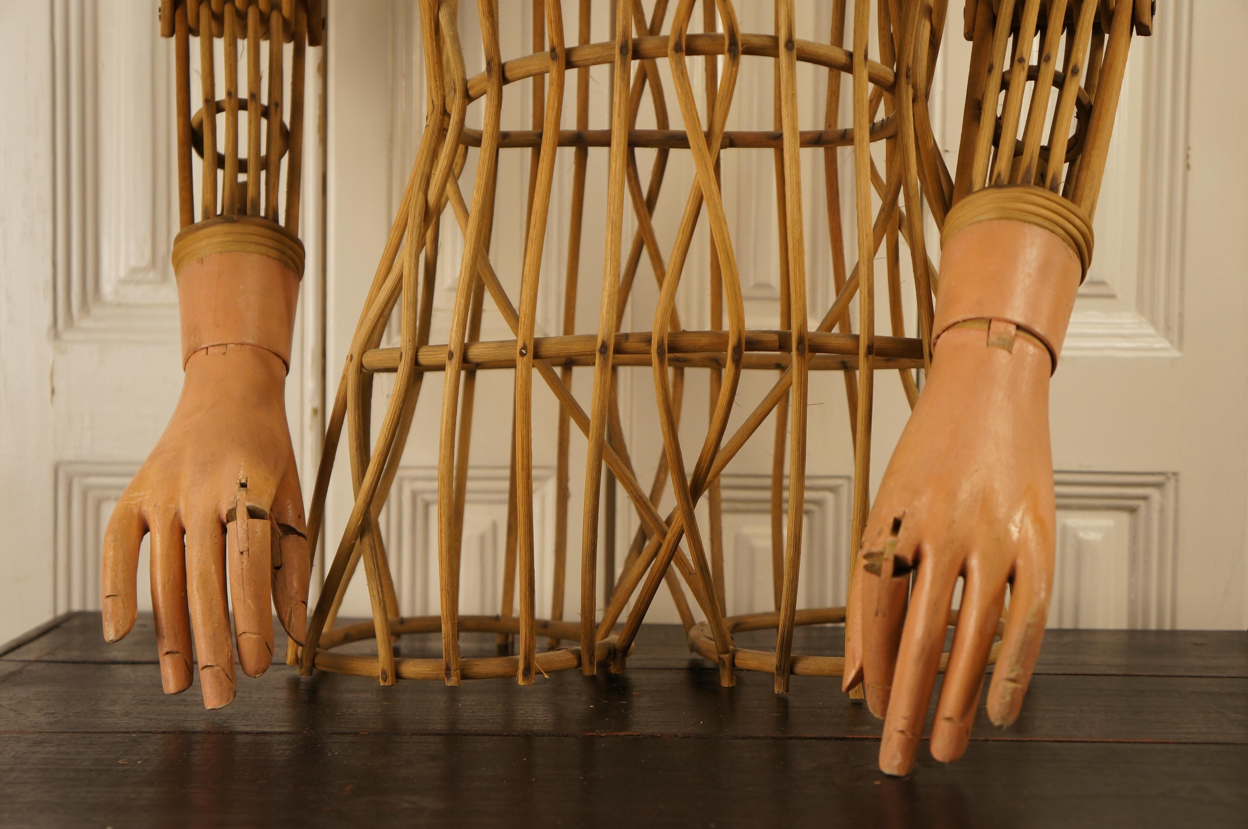 Artisan Rattan Mannequin Bust For Sale 2