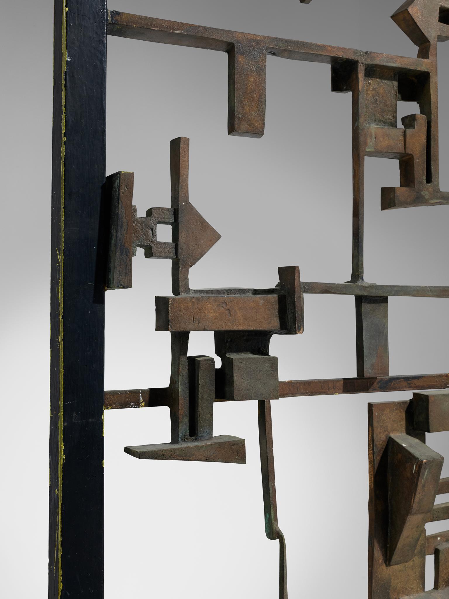 Mid-20th Century Artisan Room Divider in Bronze, Italy, 1960s