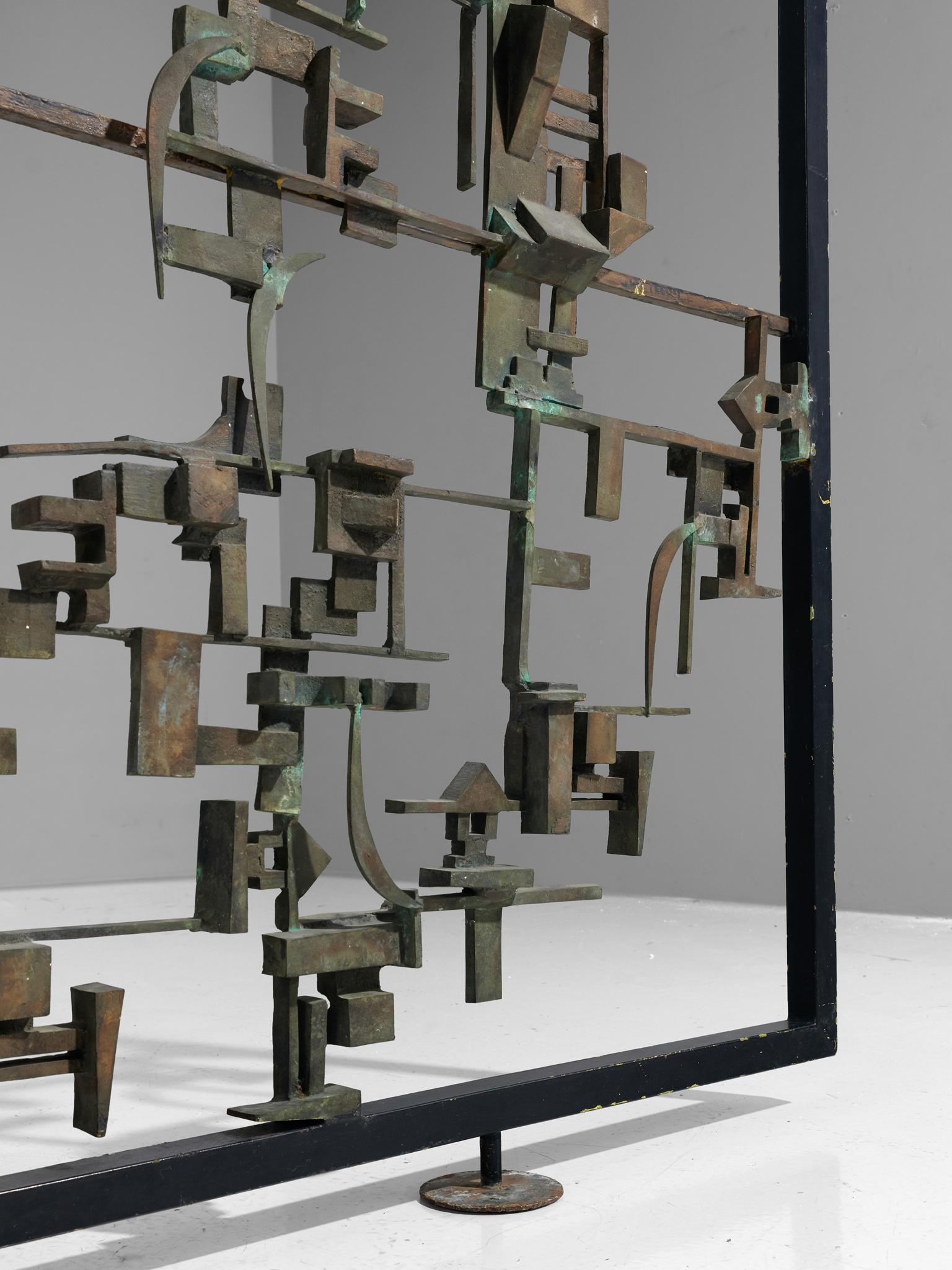 Artisan Room Divider in Bronze, Italy, 1960s 1