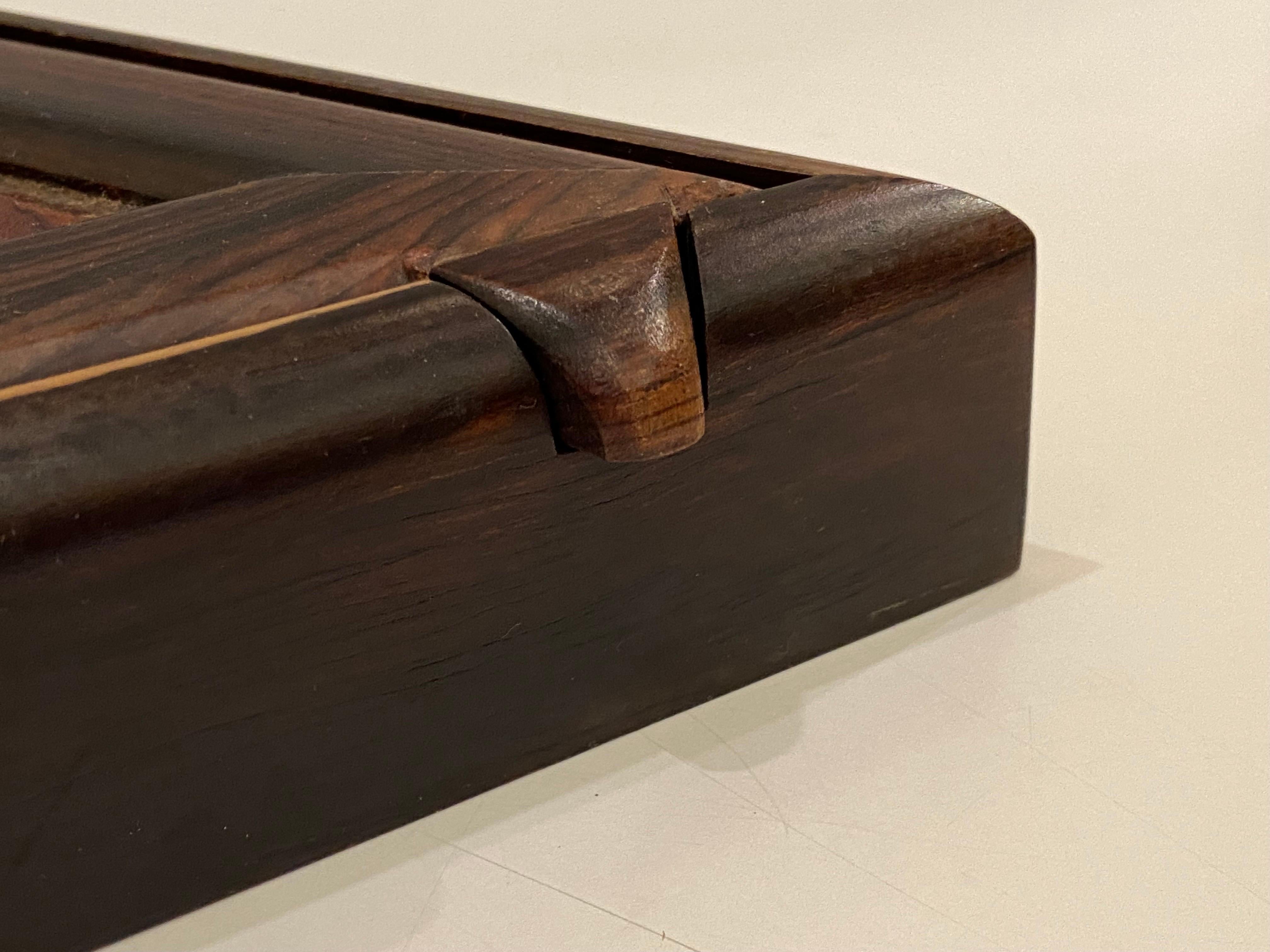 Artisan Rosewood Jewelry Box In Good Condition For Sale In Philadelphia, PA