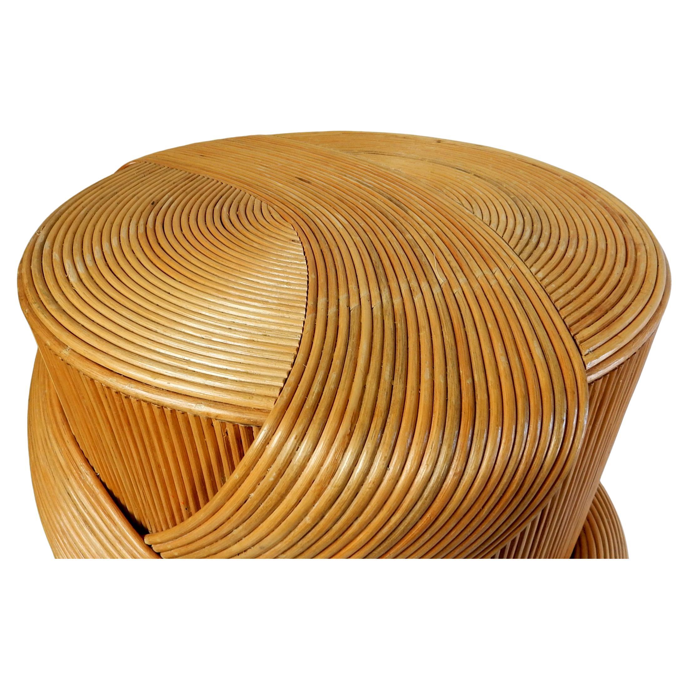 Artisan Sculptural Pencil Reed Rattan Dining or Center Table at 1stDibs